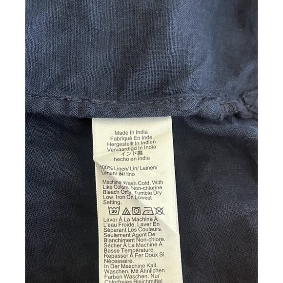 J. Crew Baird McNutt Irish Linen Button Shirt Dress Navy Relaxed Size XS - Picture 7 of 7